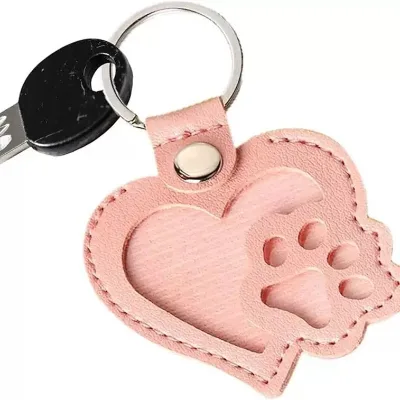 Pet Memorial Heart Shape with Paw Cremation Key Ring for Dog Cat or Small Pet-Monument