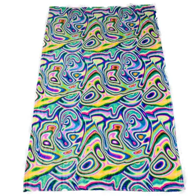 Custom Reversible Animal Design Logo Reactive Sublimated Print UV Light Flannel Fleece Four Seasons Throw Blanket Soft Knitted