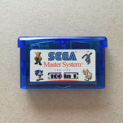 106 in 1 Game Cartridge for GBA Sega Master System