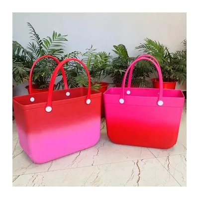 Camping Women Shoulder Shopping Silicone Handbag Summer Silicone Waterproof Large Eva Beach Tote Bag Kids Bag