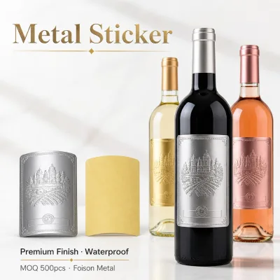 Custom Logo 3D Metal Sticker for Luxury Perfume Bottle and Wine Glass Bottle Direct Factory Wholesale Manufacturer OEM ODM