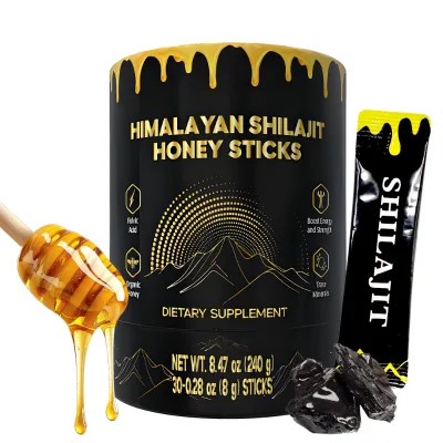Private Label Suplements Custom Shilajit Honey Sticker for Men Himalayan Shilajit Honey Sticks
