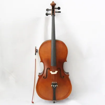 Wholesale Hand Made Plywood With Flame Body Ebony Accessories 4/4 Cello Instrument With Hard Case and Bag for Beginner OEM
