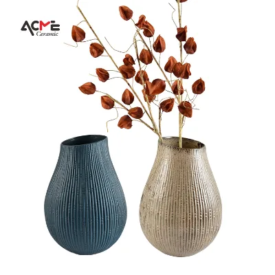 Nordic Retro Style Ceramic Vase Plain Art Deco for Home Decoration for Arrangement Rough Pottery Vessel