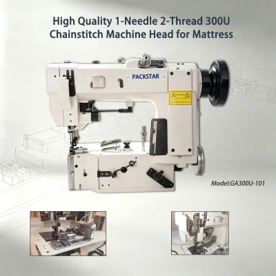High Quality 1-Needle 2-Thread 300U Chainstitch Machine Head for Mattress