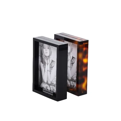 Black Clear Acrylic Souvenir Photo Frames  Desktop Display Picture Frame Magnetic Acrylic Souvenir Photo Frames