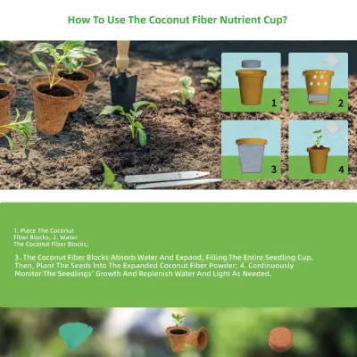 HOSEWORLD Wooden Coconut Palm Nursery Pot Solid Durable Can Be Directly Buried Environmental Protection Special Nutrition Small