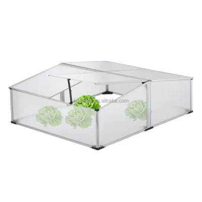 Tilt Design UV Resistant Polycarbonate Transparent Mini Greenhouse with 4 Adjustable Lids