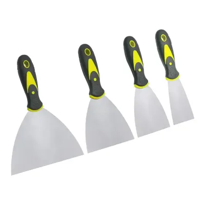 Factory Direct 2 in Scraper Putty Knife with Rubber Handle Flexible Blade Plastering Tools Stainless Steel Wall Spatula