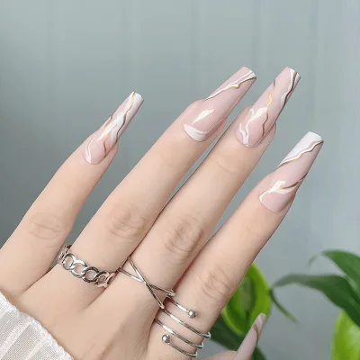 Handmade 10 Pcs Press on Nails Wholesale Press on Nails Nude Acrylic Press on Nails in Box