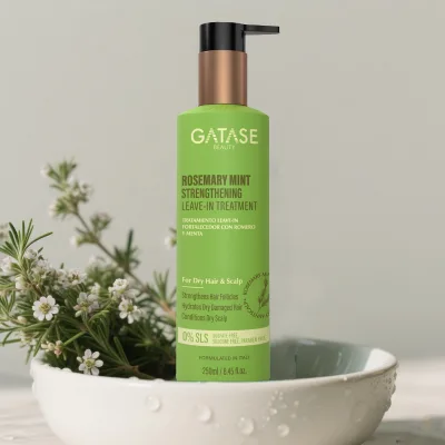 Organic Rosemary Mint Strengthening Leave-In Treatment to Reduce Hair Loss - Thickening Hair Care for Brittle Weak Hair