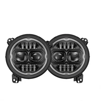 For 2018+ Jeep Wrangler JL and Gladiator JT Angel Eye Rings with for Control RGB 9-inch LED Headlights 9-16V