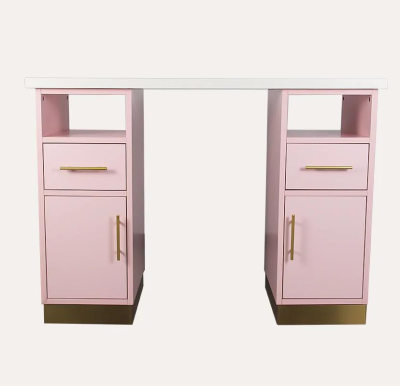 New Pink Mobile Nail Table Manicure Beauty Salon Table