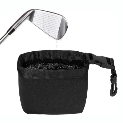 Detachable Clip Golf Club Cleaner with Golf Ball Cleaning Bag Essential Golf Product