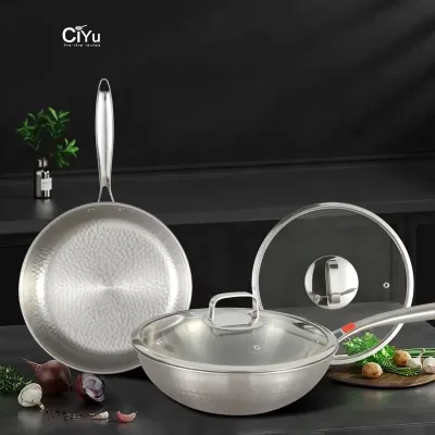 Wholesale 28 cm Pure Titanium Frying Pan Household Cookware Thickened Non-coating Nonstick Cooking Pan Titanium Frying Pan