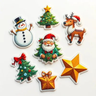 Christmas Stickers Gift Tags Kraft Paper Self-Adhesive Writable Removable for Holiday Presents