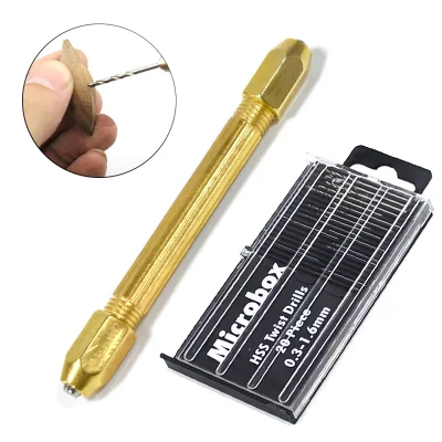 Double-ended Hand Twist Drill Gold Hexagonal Holder Watch Repair Manual Punch Tool Set Wholesale Woodworking Drill Bits China