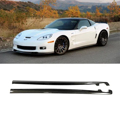 High Quality Carbon Fiber Side Skirt for Corvette C6 Z06 ZR1 Grand Sport Wide Body OEM Fitment Not for Base Models
