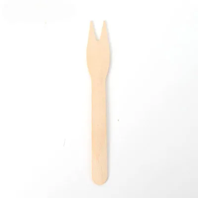 Mini 10cm Wooden Chip Fork Set Natural and Sustainable for Snacks
