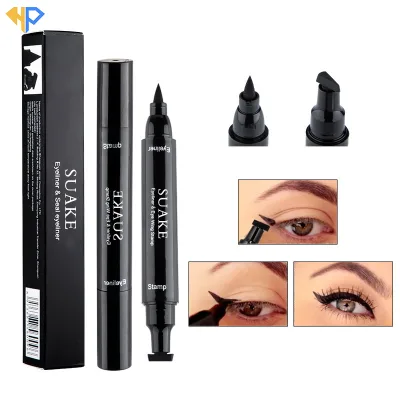 Double Eyeliner Stamp with Eraser Fast-Drying Long Lasting Liquid Eyeliner Waterproof Custom logo Wing Stamp Eye Liner Set