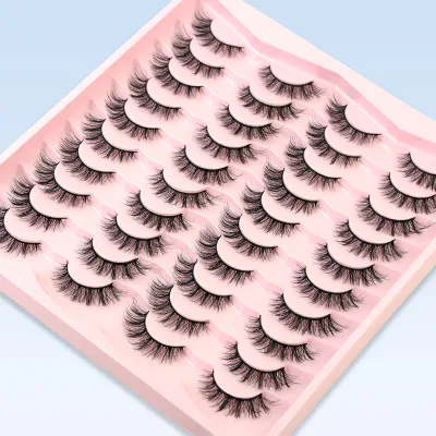 New Arrival 0.07 mm 3D Chemical Fiber Natural Three-Dimensional Curling Eyelashes 20 Pairs Flat Eyelashes Full Strip Eyelashes
