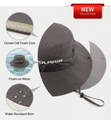 Waterproof Sun Protection Custom Floating Hat Embroidered Fisherman Hat for Kayaking Fishing Bucket Hats With String