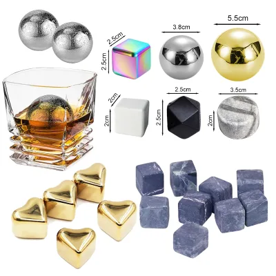 Freezer Safe Reusable Sustainable Square Round Diamond Heart Shape Whiskey Stone Ice Cube Ice Stone