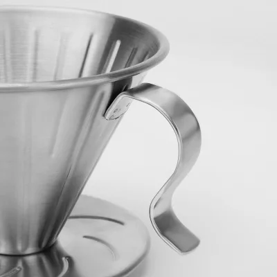 304 Stainless Steel Coffee Dripper Reusable Cone Coffee Filter Eco-Friendly Modern Design Easy to Clean for Camping & Travel