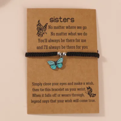 Bohemia Hand Weave Bracelets for Women Blue Dragonfly Pendant Bracelets Friendship Couples Bangles Female Boho Jewelry Gifts
