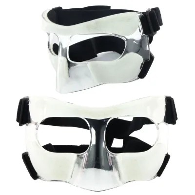 Basketball Nose Guard with Sponge Padding Clear Adjustable Sports Face Mask Shield PC Material Model EB026-4