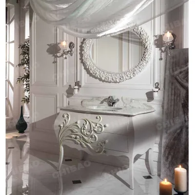 French Classical Bathroom Vanity Cabinets European Antique Bathroom Vanity Cabinets for Home Use Bathroom Sets China