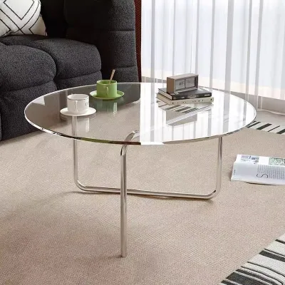 Nordic Minimalist Tempered Glass Coffee Table Compact Rentals Small Living Rooms Trendy Design Japanese Style Perfect Home Use