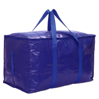 Custom Logo Heavy Duty Flip-top Extra Large Moving Bags Sturdy Durable Clothes Storage Bags with Strong Zipper and Handles