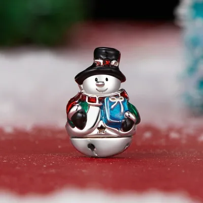 Hot Sale 925 Sterling Silver Pendant Diy Bracelet Necklace Attachment With Snowman and Christmas Tree Pendant Attachment