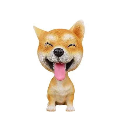 RuunJoy Shaking Head Dog Ornament Cute Nodding Decoration Gift Car Interior Resin Dog Decoration