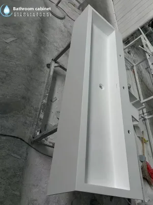 Modern 40 cm Wide Custom-made Anti-fouling Artificial Stone Sink for Kindergarten School Restroom Renovations Wash Rinse