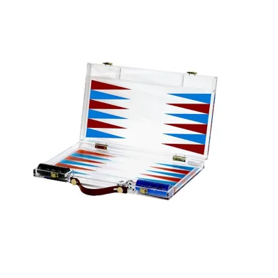 Acrylic Luxury Backgammon Set Travel Portable Luxus Custom 19 21 24 26 Zollbackgammon Voyage Board with Chips and Dice