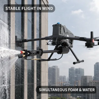 M400 High-Rise Wall Cleaning Drone with Dual Nozzle Foam & Water Sprayer, 120m Altitude Remote Control Window Cleaning System