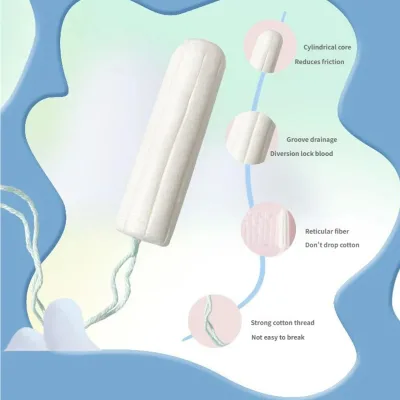 OEM ODM Biodegradable Eco Friendly Soft Rounded Tip Cotton Organic Cardboard Tampons for Women