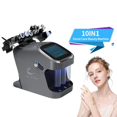 New Arrival Portable 10 in 1 Aqua Peeling Skin Management Facial Machine Skin Multifunctional Portable Plastic
