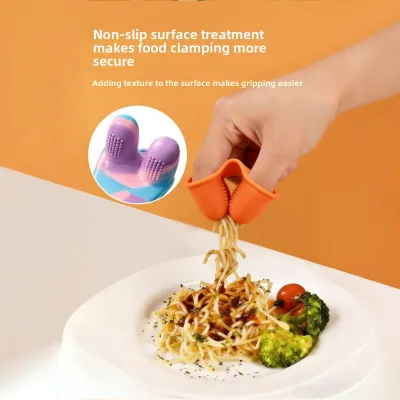 Cross-border New Non-Stick Heat-Resistant Food-Grade Silicone Finger Sleeves & Tongs for Fried Chicken and Pasta