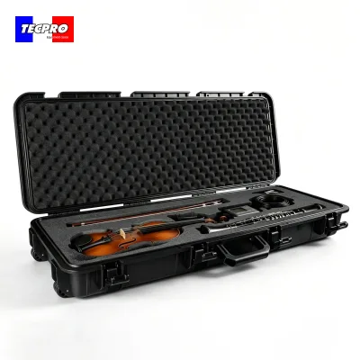 Custom Violin Hard case Wheeled Musical Instrument Hard Flight Case Long Protective case