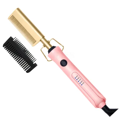 Electric Hair Iron Straightener with Wet and Dry Function Plastic Handle Flat Irons and Curling Iron Hair Straightening Brush