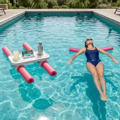 Eco-Friendly PLA & PE Floating Drink Caddy & Bar Table for Pool Beach Lazy River-Round/Rectangular Shapes Portable