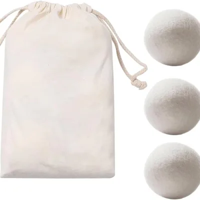Set of 6 Dryer Balls for Tumble Dryer-100% New Zealand Wool Eco-Friendly Shortens Drying Time & Includes Storage Bag