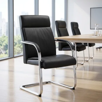Modern Ergonomic Adjustable Medium Back Hongji HJ-SW03 Office Visitor Chair with Chrome Steel Base