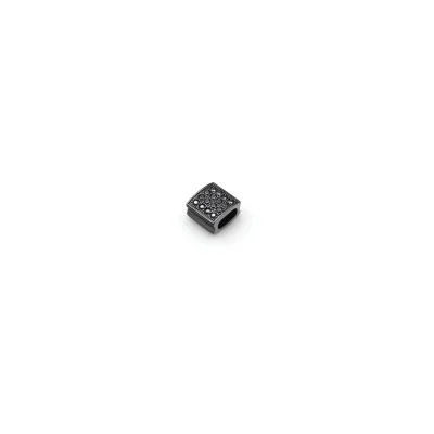 Premium Luxury 8mm Square CZ Stone Setting Stainless Steel Beads Accessory Rose Gold Black Gun Silver Gold Plated Jewelry