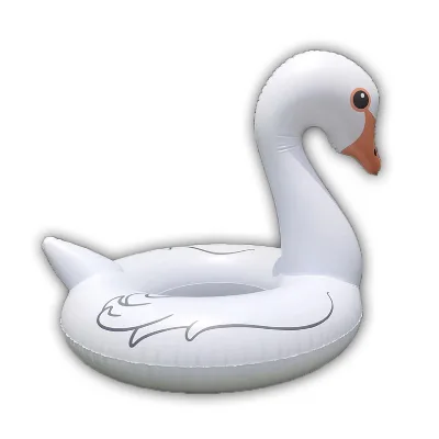 Inflatable outdoor water fun summer swan swim ring with feather inside inflatable pool float swimming ring for adults