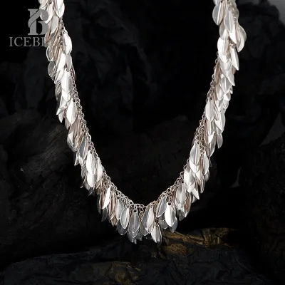 ICEBELA Jewelry 925 Sterling Silver Swinggrass Collection Cascading Necklace Jewelry Chocker Grass Skirt Necklace