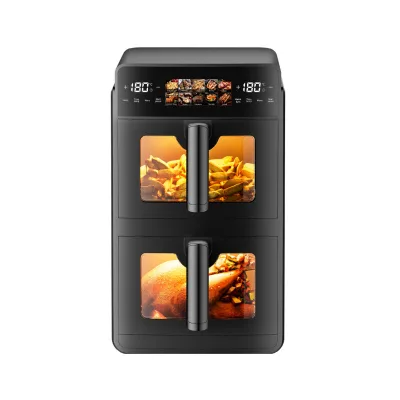 2025 New Double Stack Dual Basket 10L Smart LCD Digital Control Non-Stick Stainless Steel Air Fryer for Household Use